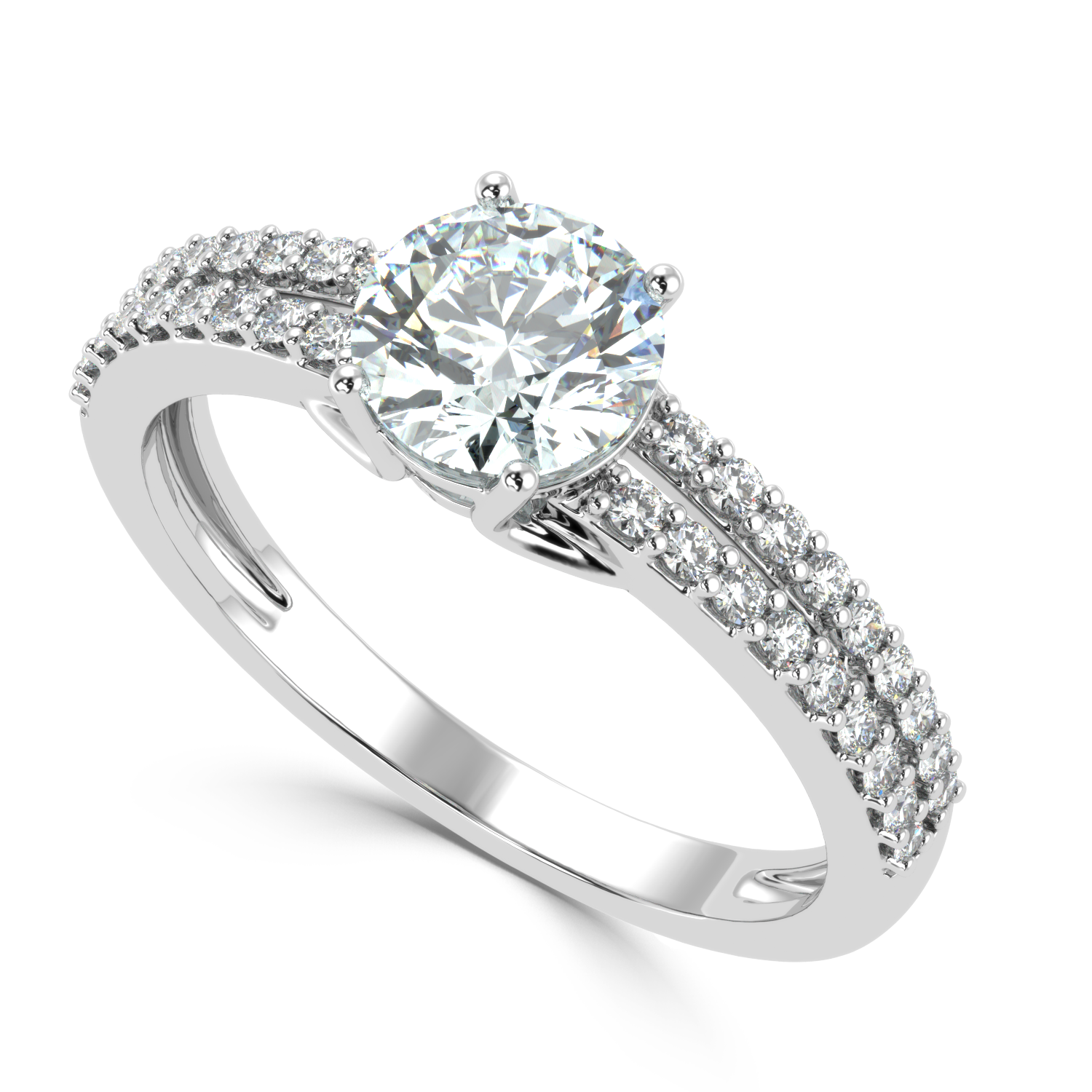 1.03 Carat H Color VS1 Clarity Diamond Studded Natural Diamond Ring.